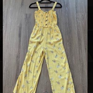 Yellow floral jumpsuit